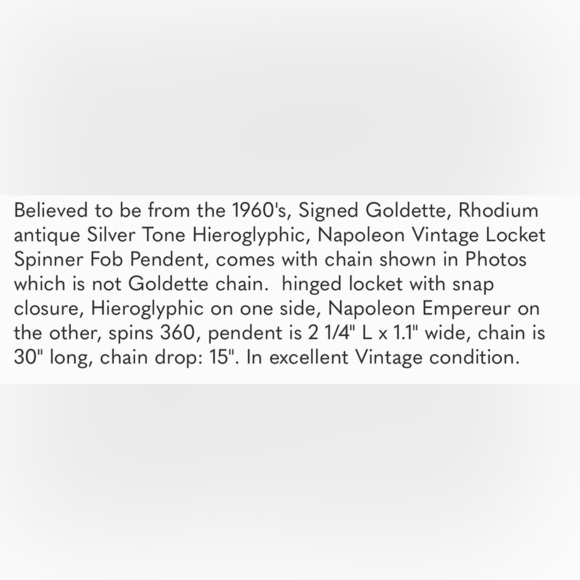 Goldette Hieroglyphic VTG Locket Spinner Pendent Fob - Picture 11 of 11